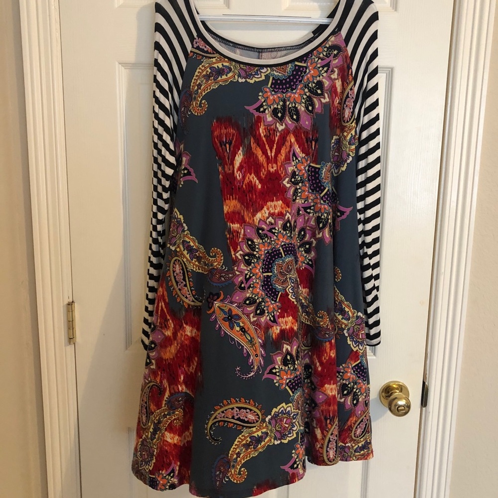 Knit dress/tunic. Beautiful colors & so cute!